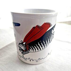 Vintage 1980s Flying Super Cat B Kliban Coffee Cup Mug Kiln Craft England